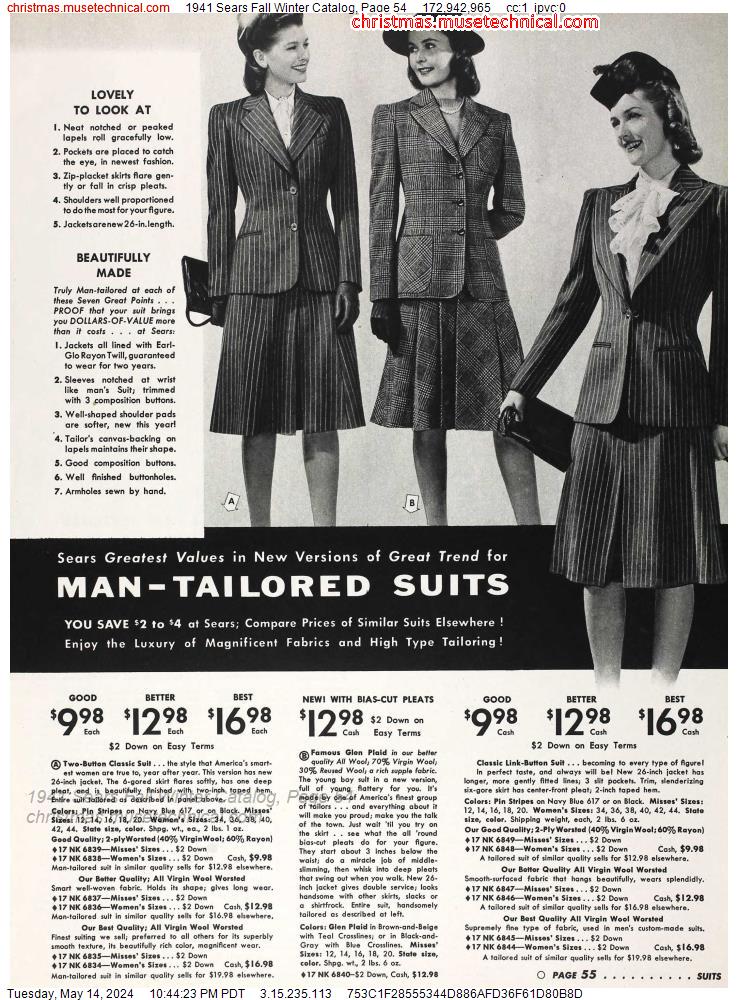 1941 Sears Fall Winter Catalog, Page 54