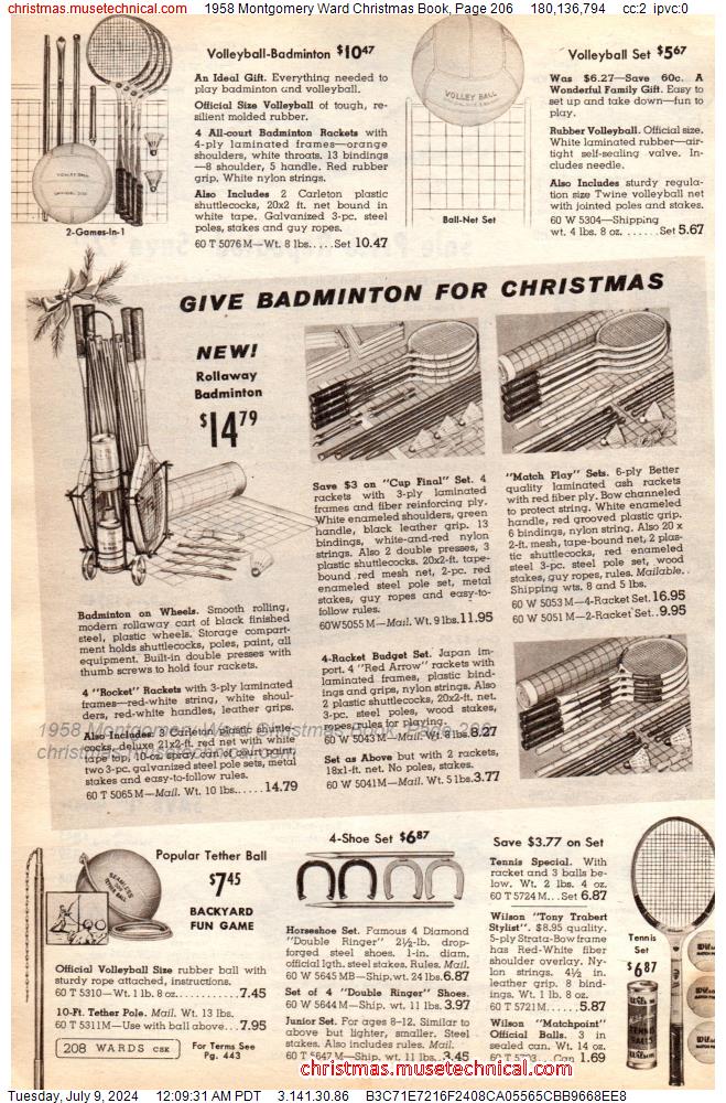 1958 Montgomery Ward Christmas Book, Page 206