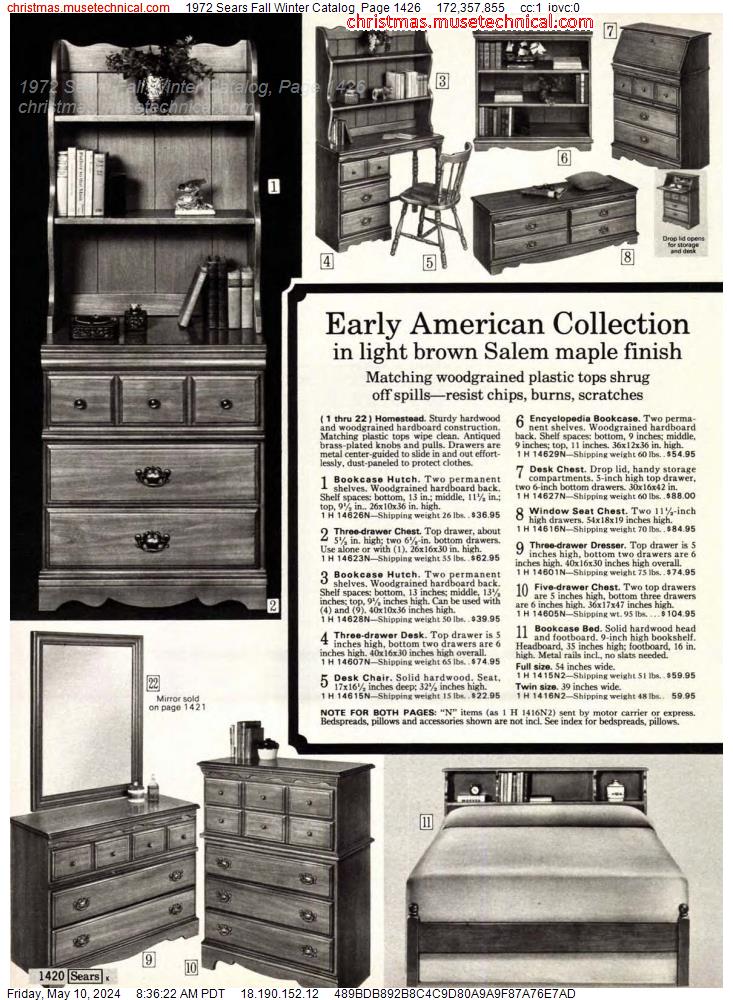 1972 Sears Fall Winter Catalog, Page 1426