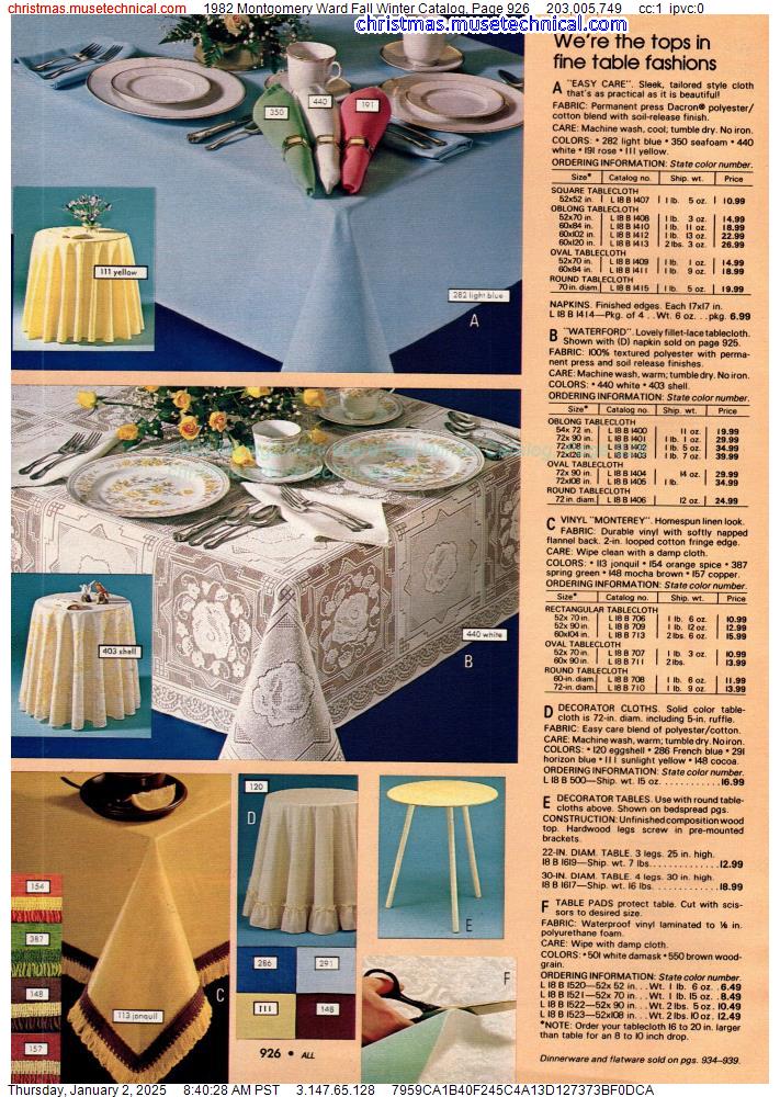 1982 Montgomery Ward Fall Winter Catalog, Page 926