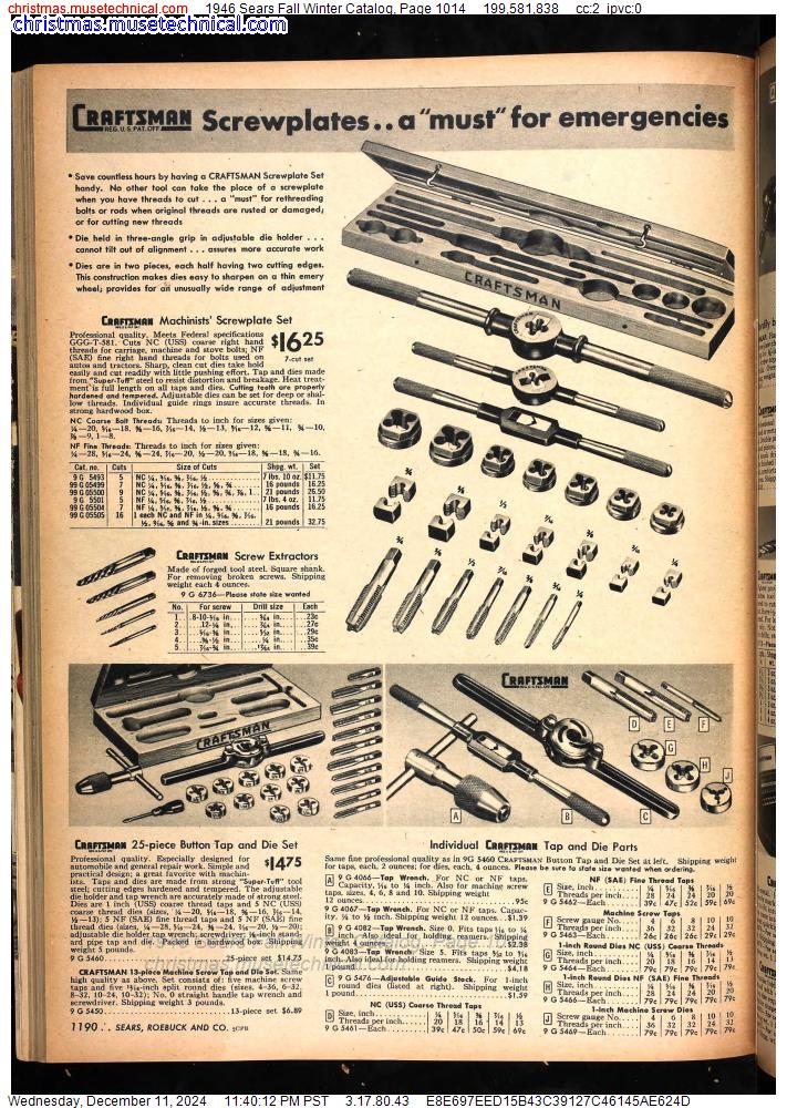 1946 Sears Fall Winter Catalog, Page 1014