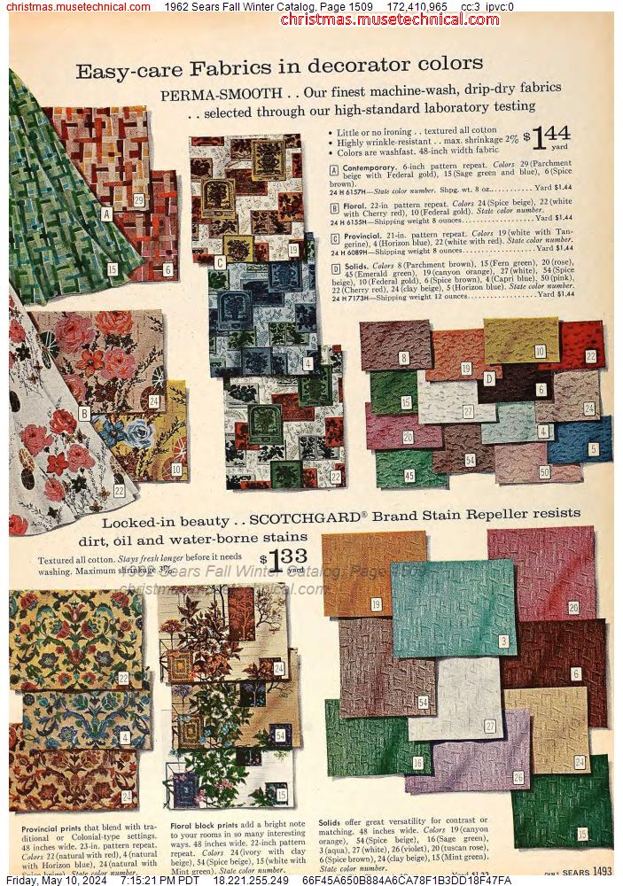 1962 Sears Fall Winter Catalog, Page 1509