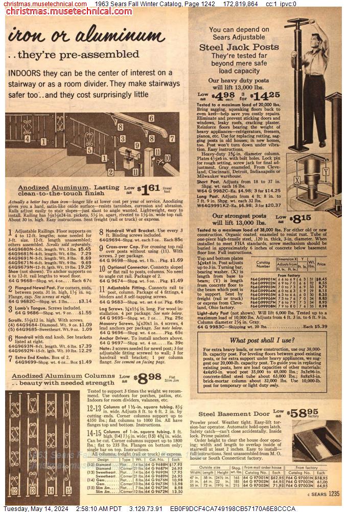 1963 Sears Fall Winter Catalog, Page 1242