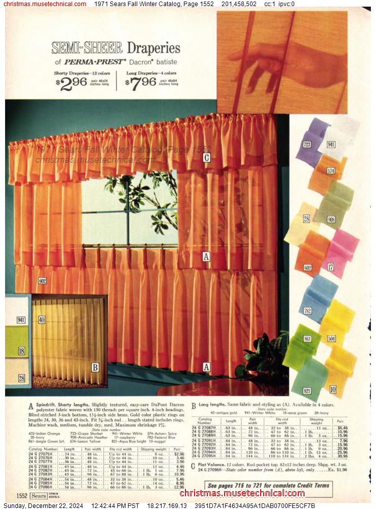 1971 Sears Fall Winter Catalog, Page 1552