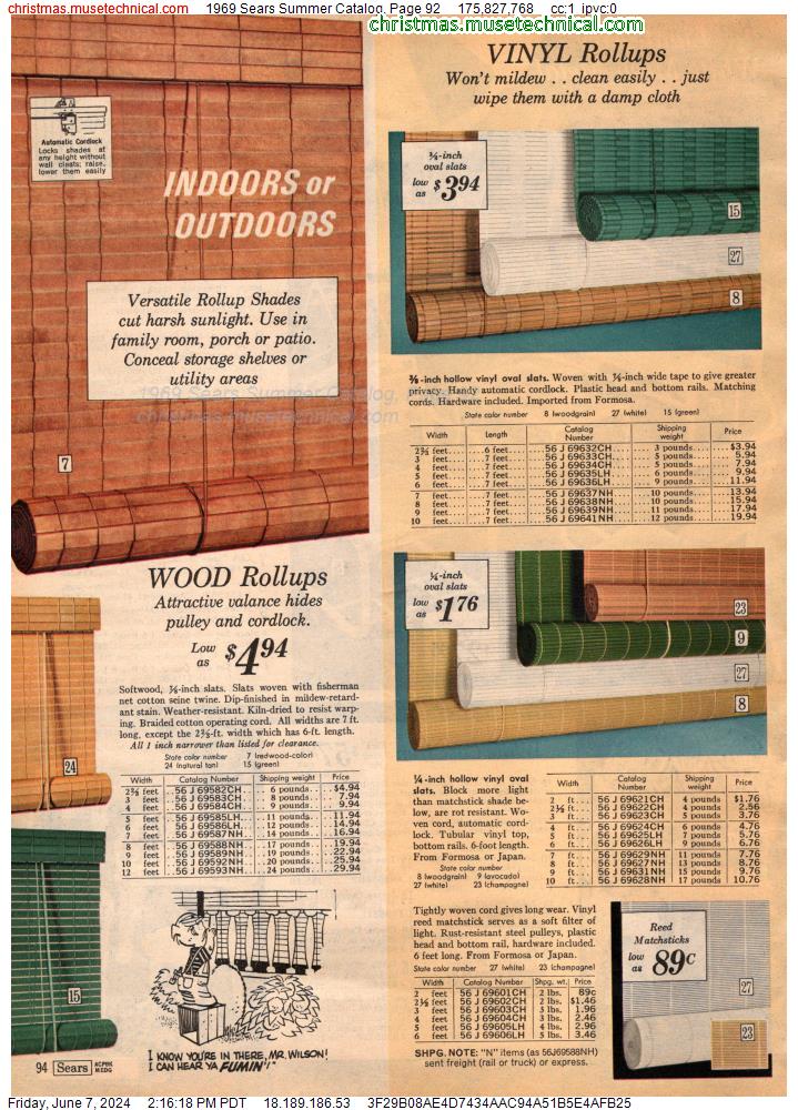 1969 Sears Summer Catalog, Page 92