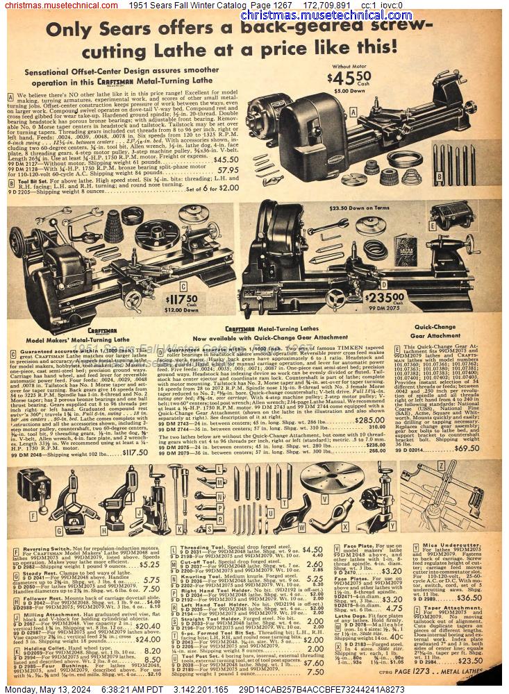 1951 Sears Fall Winter Catalog, Page 1267