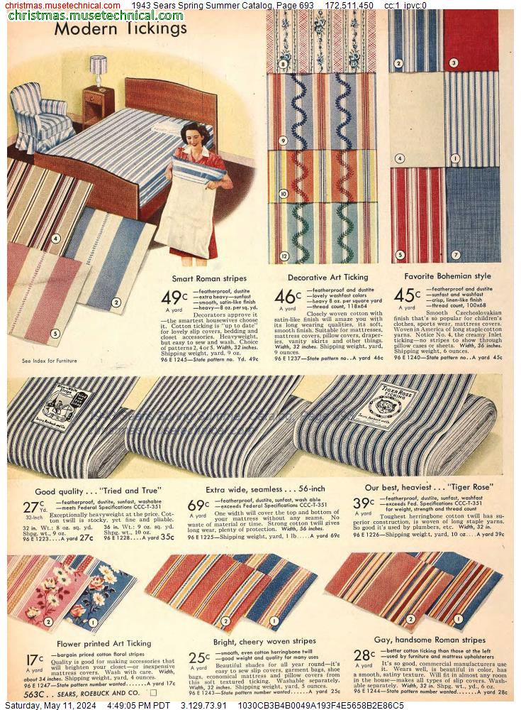 1943 Sears Spring Summer Catalog, Page 693