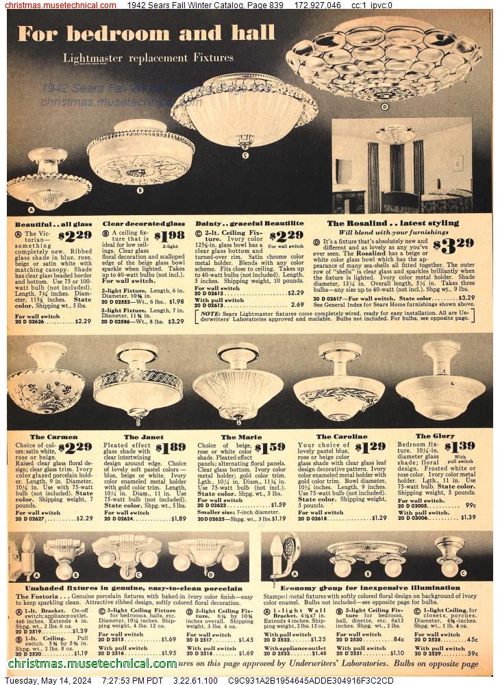 1942 Sears Fall Winter Catalog, Page 839