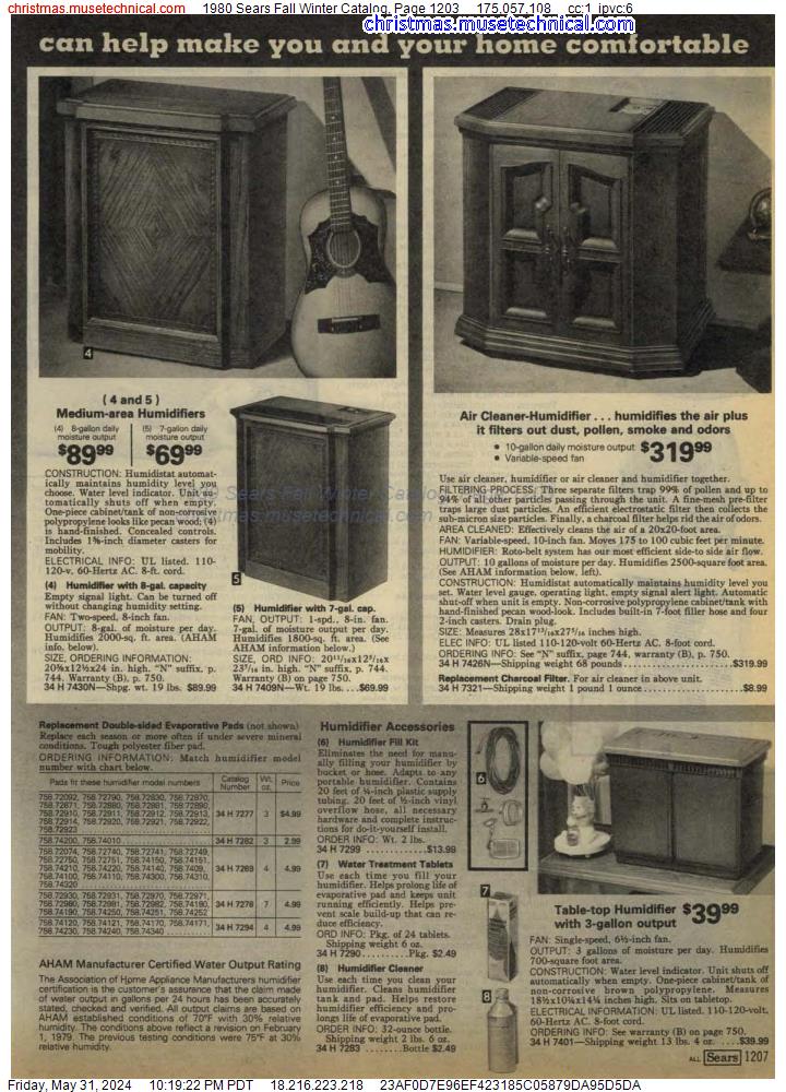 1980 Sears Fall Winter Catalog, Page 1203