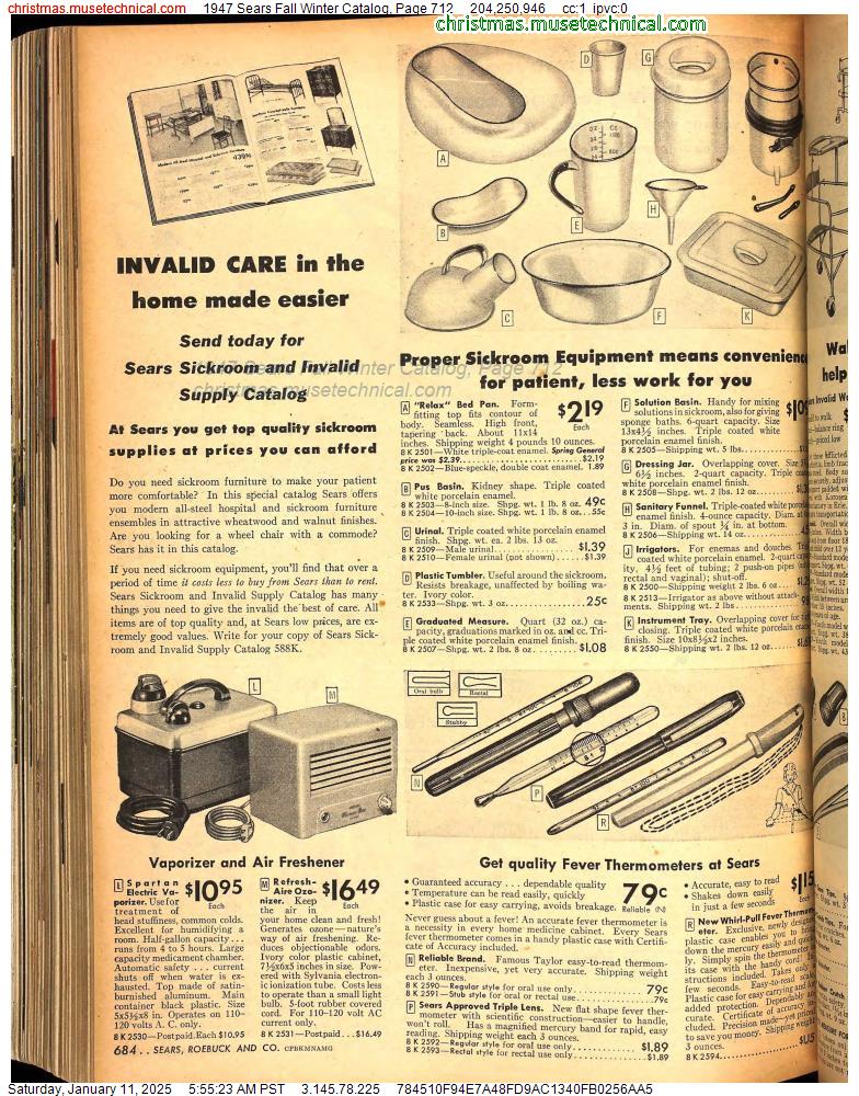 1947 Sears Fall Winter Catalog, Page 712