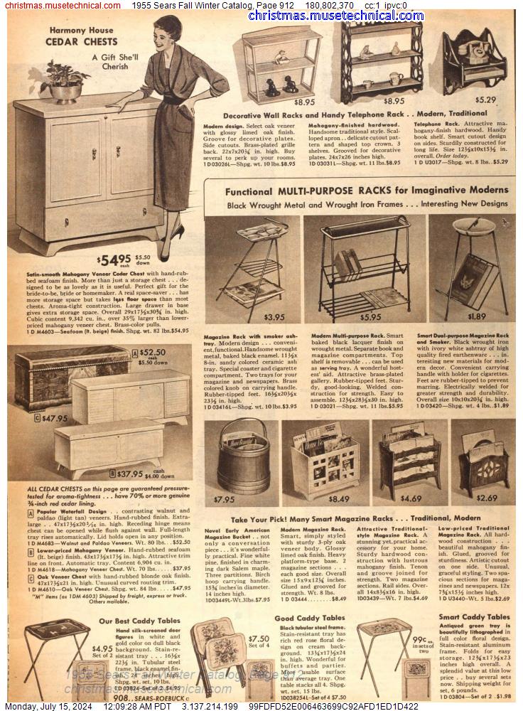1955 Sears Fall Winter Catalog, Page 912
