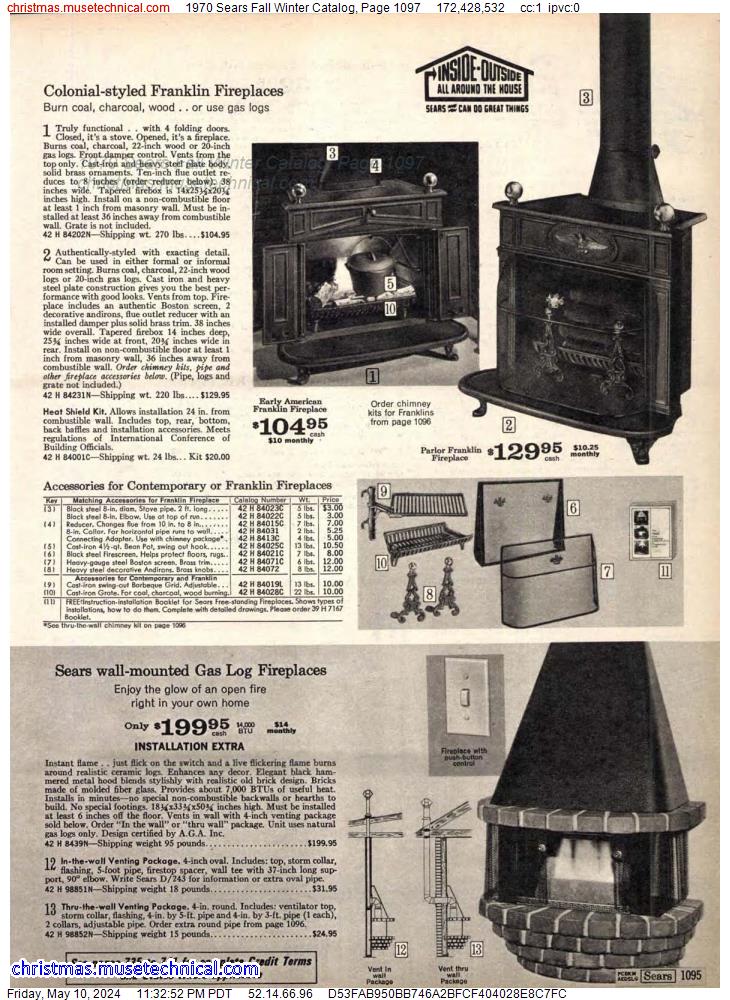 1970 Sears Fall Winter Catalog, Page 1097