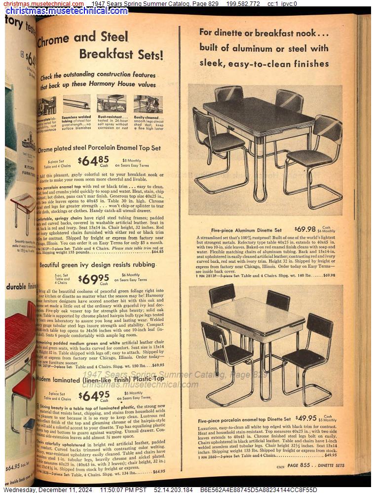 1947 Sears Spring Summer Catalog, Page 829