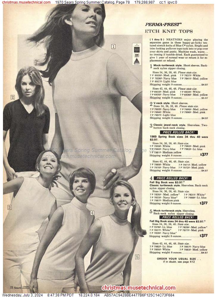 1970 Sears Spring Summer Catalog, Page 78