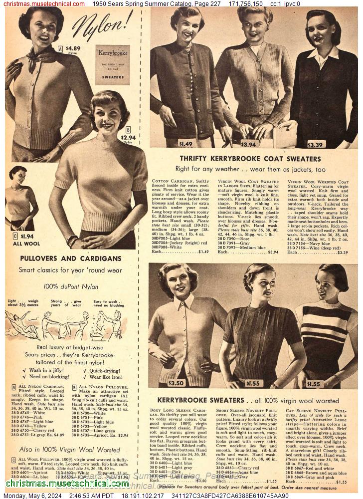 1950 Sears Spring Summer Catalog, Page 227