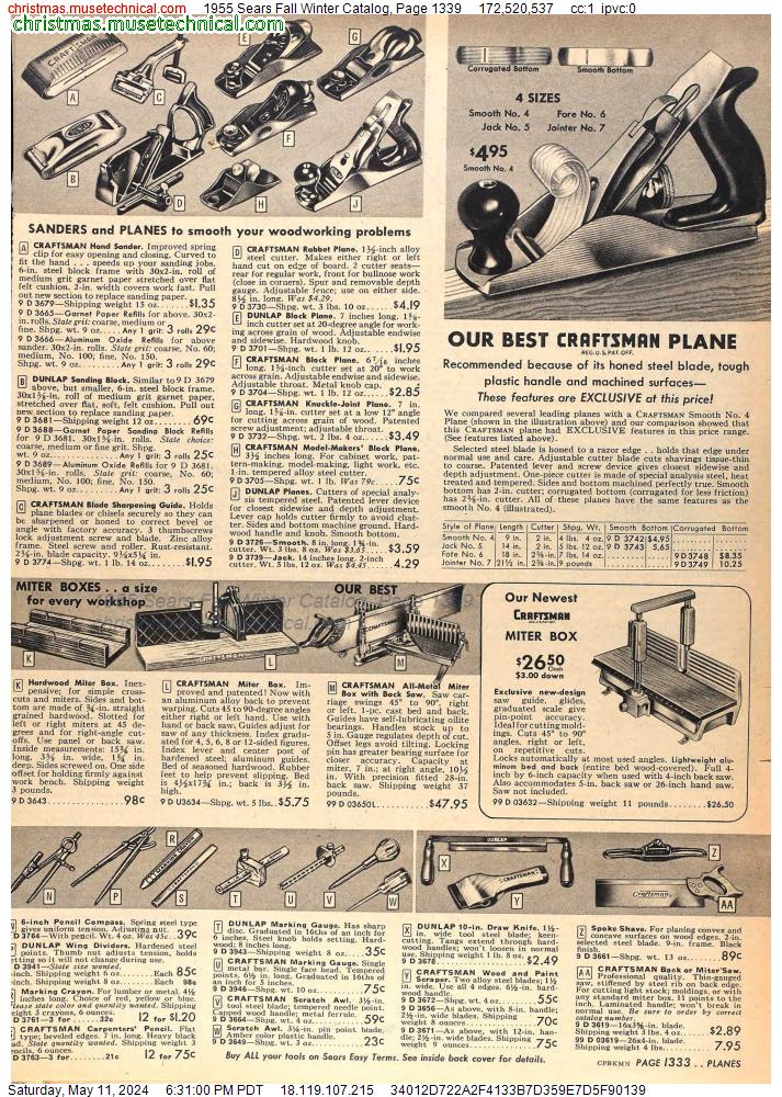 1955 Sears Fall Winter Catalog, Page 1339