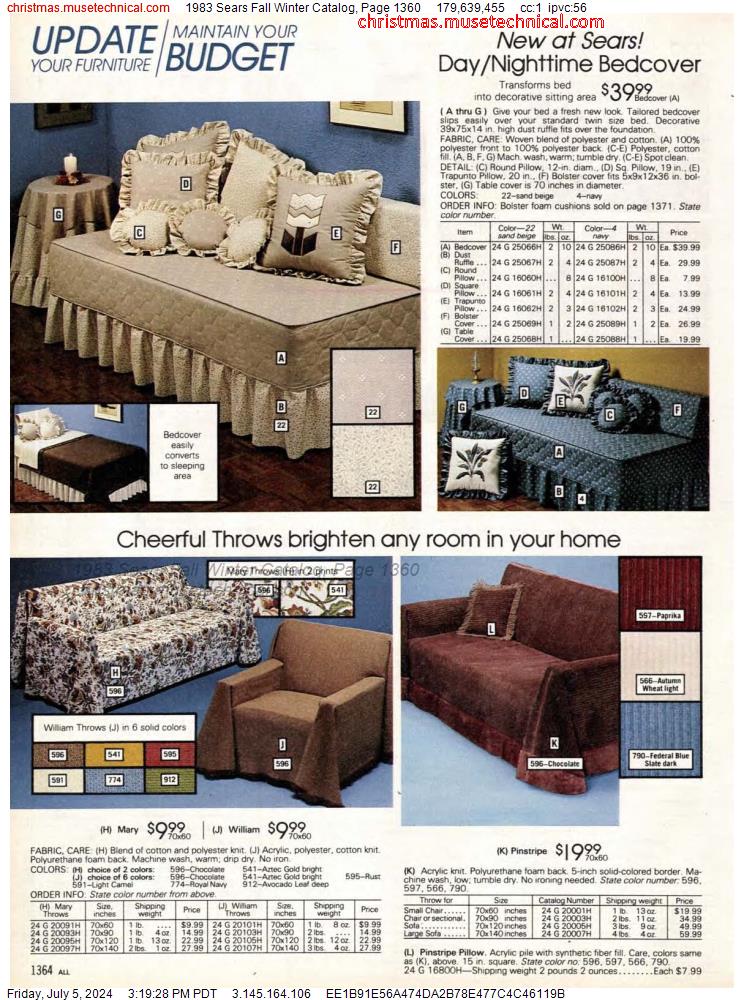 1983 Sears Fall Winter Catalog, Page 1360