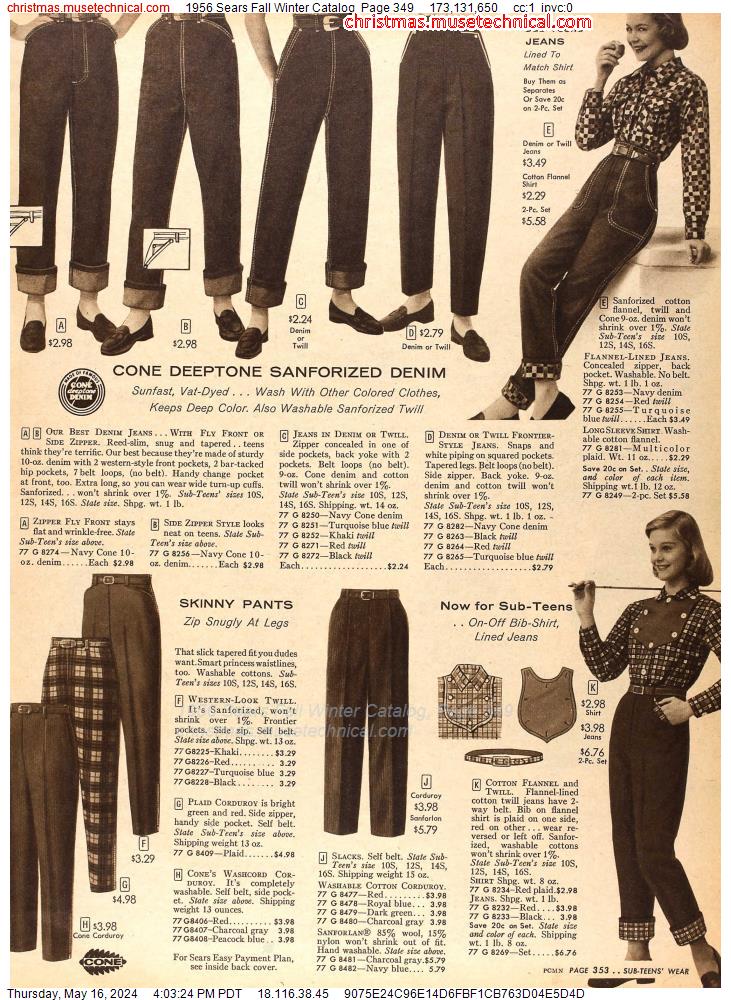 1956 Sears Fall Winter Catalog, Page 349