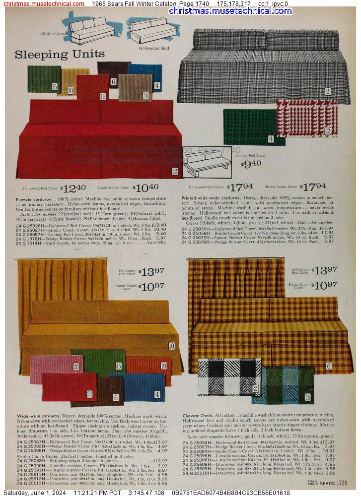 1965 Sears Fall Winter Catalog, Page 1740