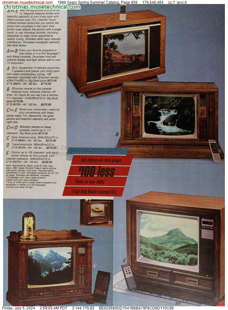 1986 Sears Spring Summer Catalog, Page 859