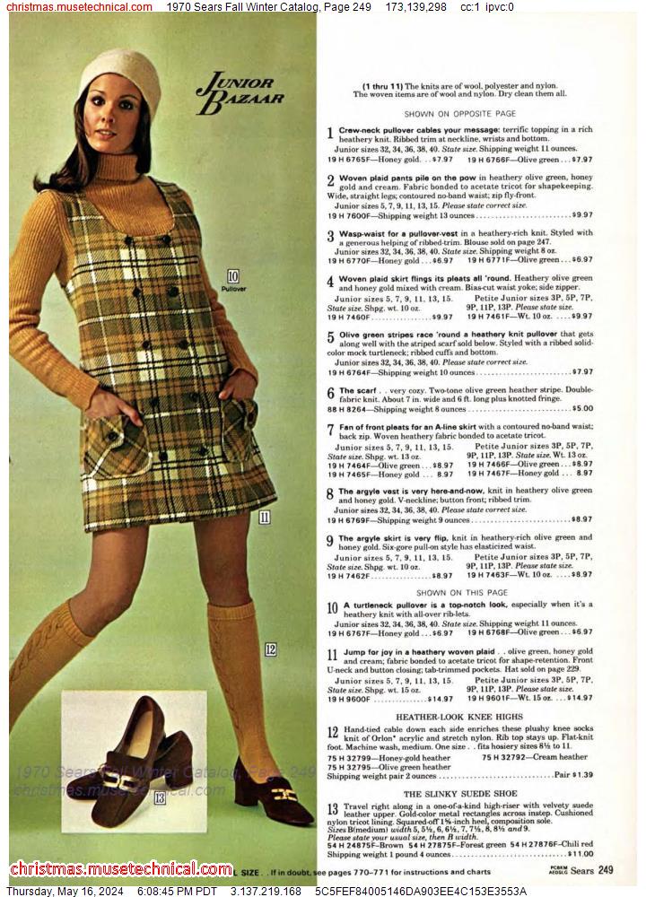 1970 Sears Fall Winter Catalog, Page 249