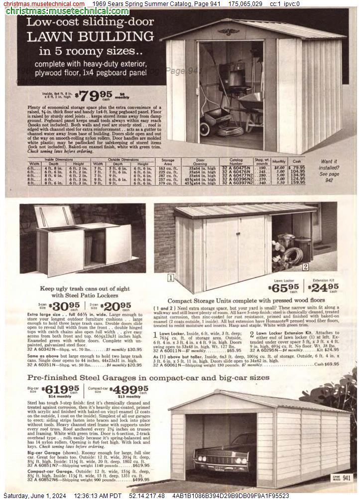 1969 Sears Spring Summer Catalog, Page 941
