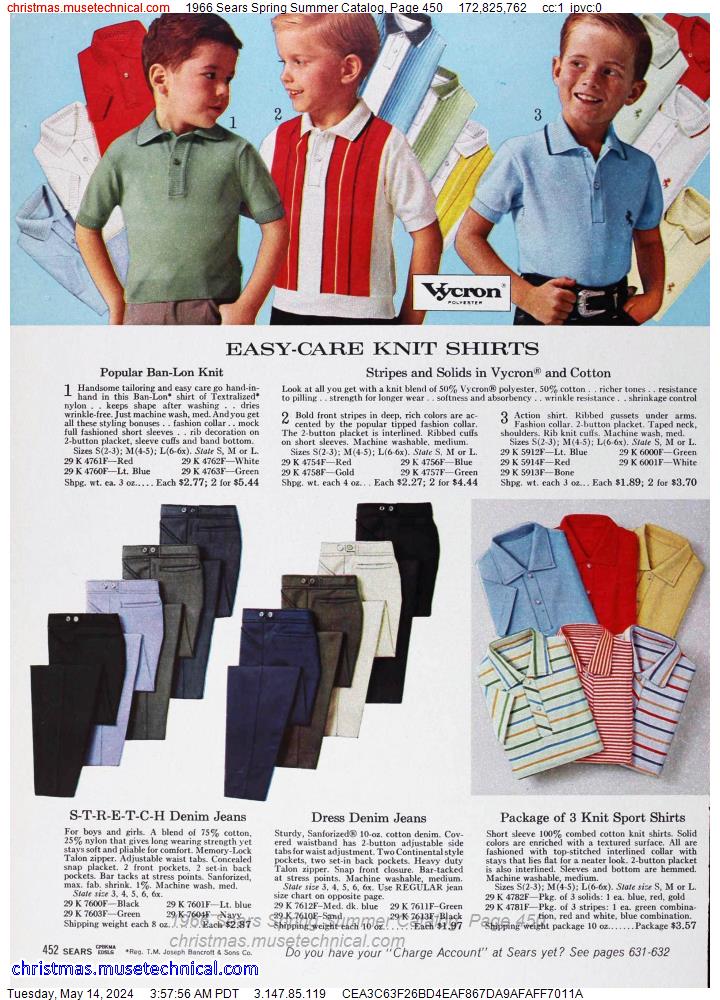 1966 Sears Spring Summer Catalog, Page 450