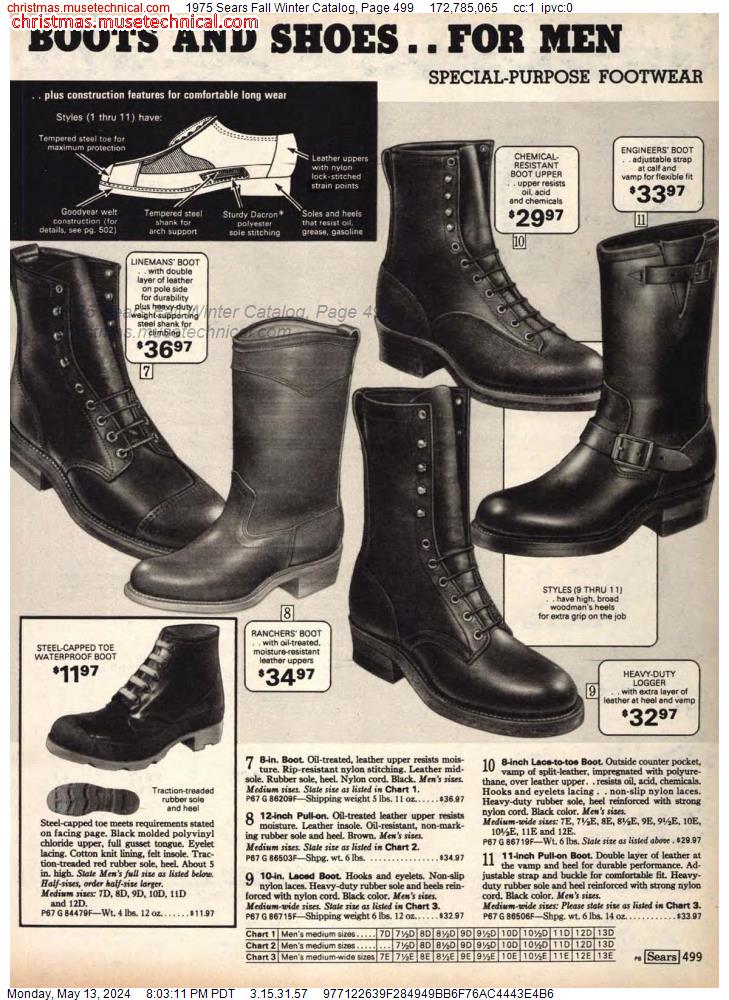 1975 Sears Fall Winter Catalog, Page 499