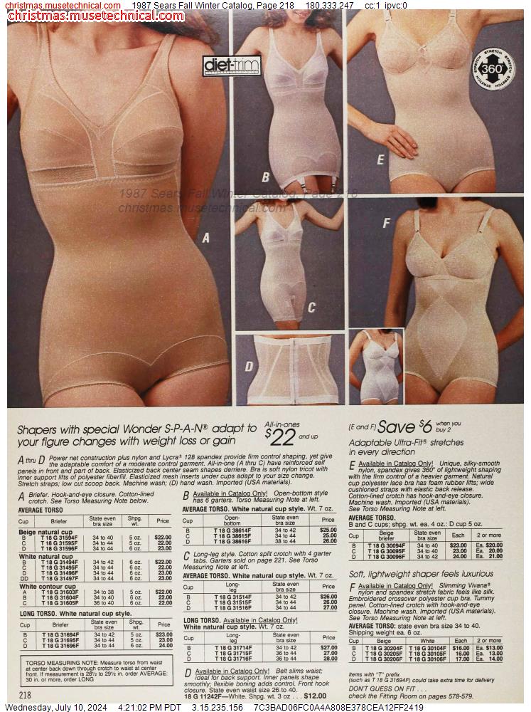 1987 Sears Fall Winter Catalog, Page 218