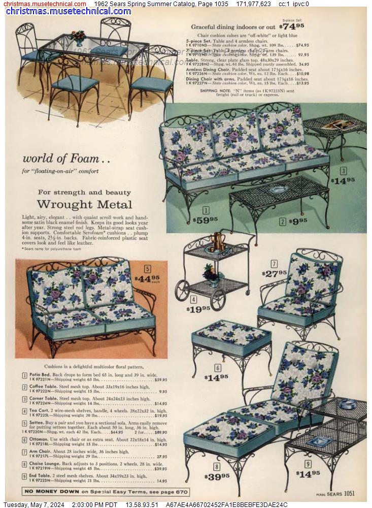 1962 Sears Spring Summer Catalog, Page 1035