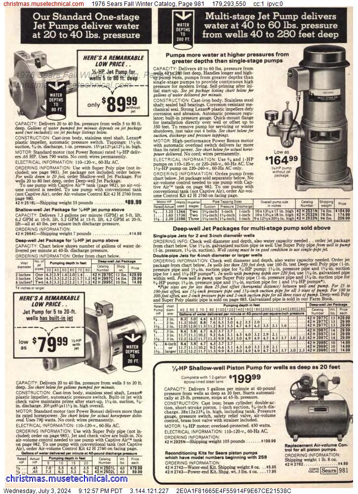1976 Sears Fall Winter Catalog, Page 981