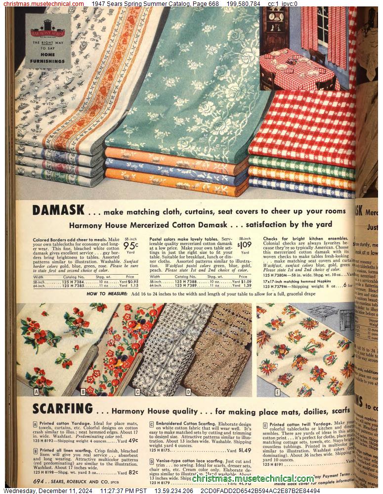 1947 Sears Spring Summer Catalog, Page 668