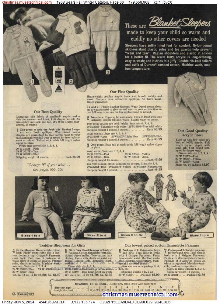 1968 Sears Fall Winter Catalog, Page 66