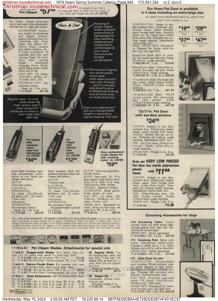 1979 Sears Spring Summer Catalog, Page 994