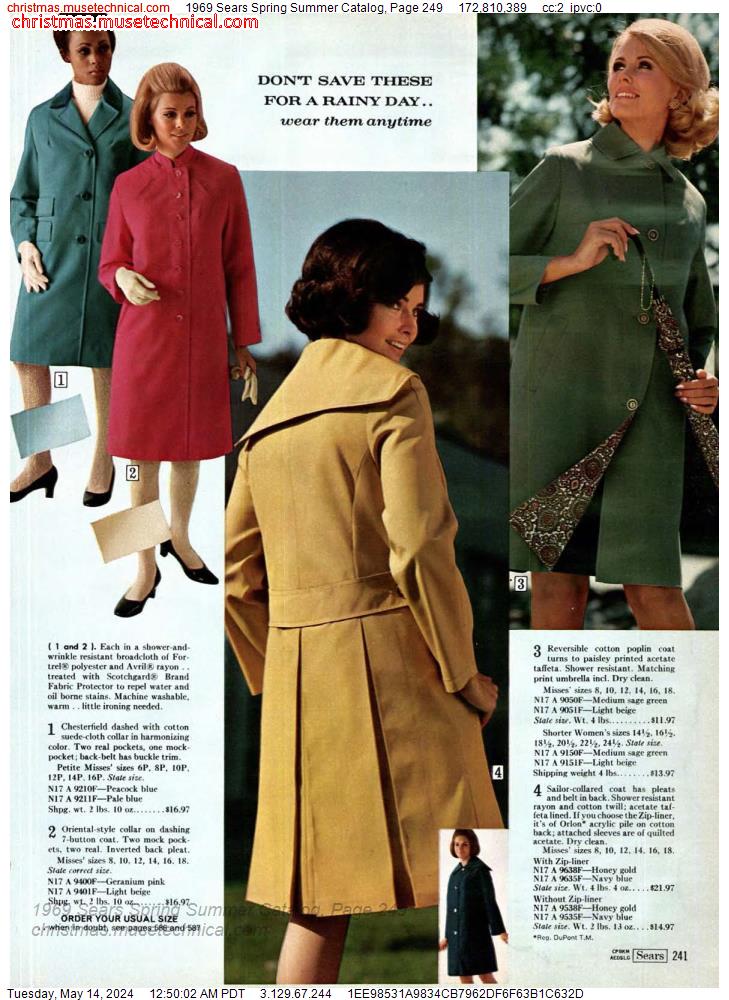 1969 Sears Spring Summer Catalog, Page 249