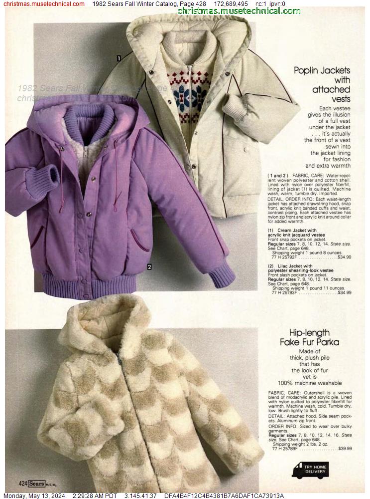 1982 Sears Fall Winter Catalog, Page 428