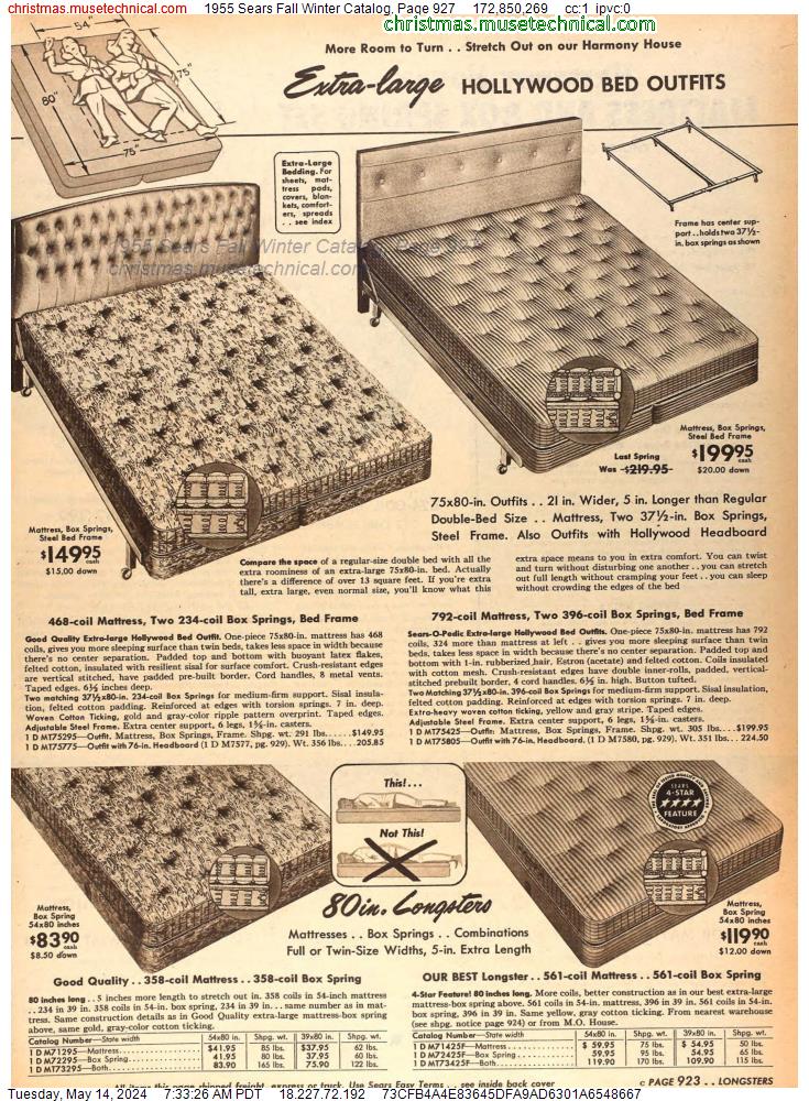 1955 Sears Fall Winter Catalog, Page 927