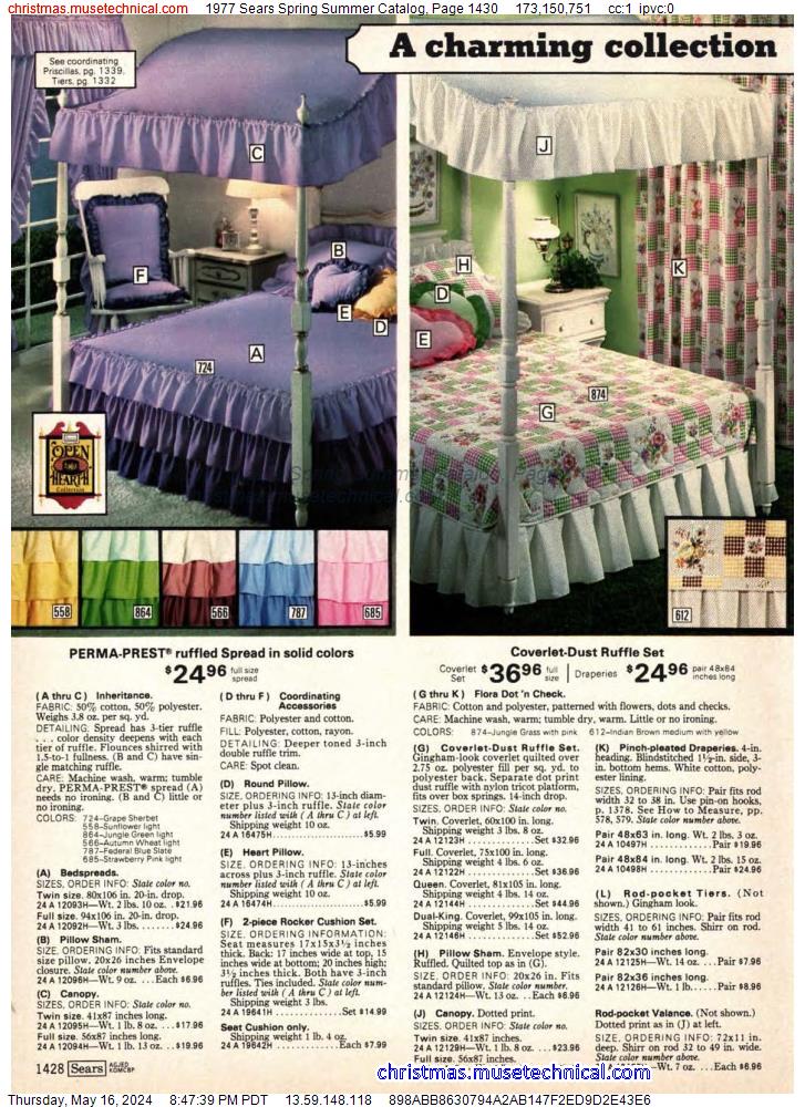 1977 Sears Spring Summer Catalog, Page 1430