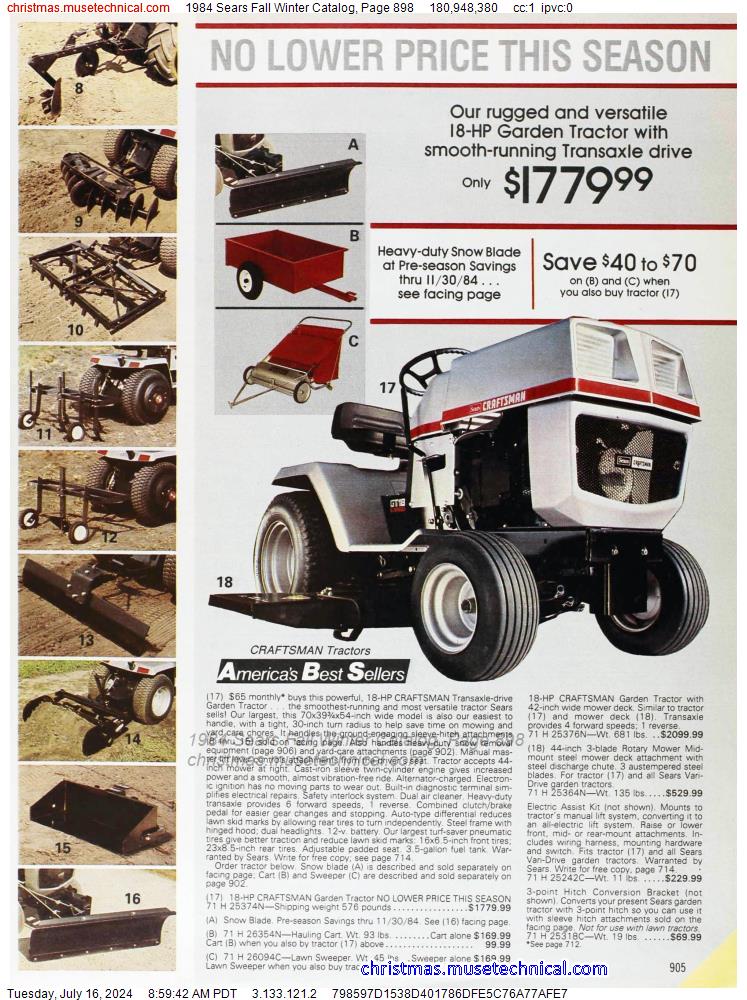 1984 Sears Fall Winter Catalog, Page 898