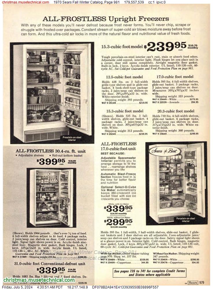 1970 Sears Fall Winter Catalog, Page 981