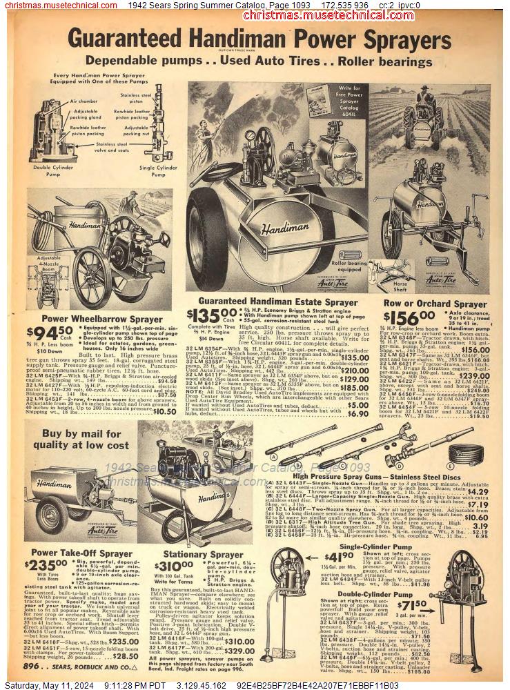 1942 Sears Spring Summer Catalog, Page 1093