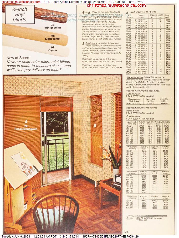 1987 Sears Spring Summer Catalog, Page 701