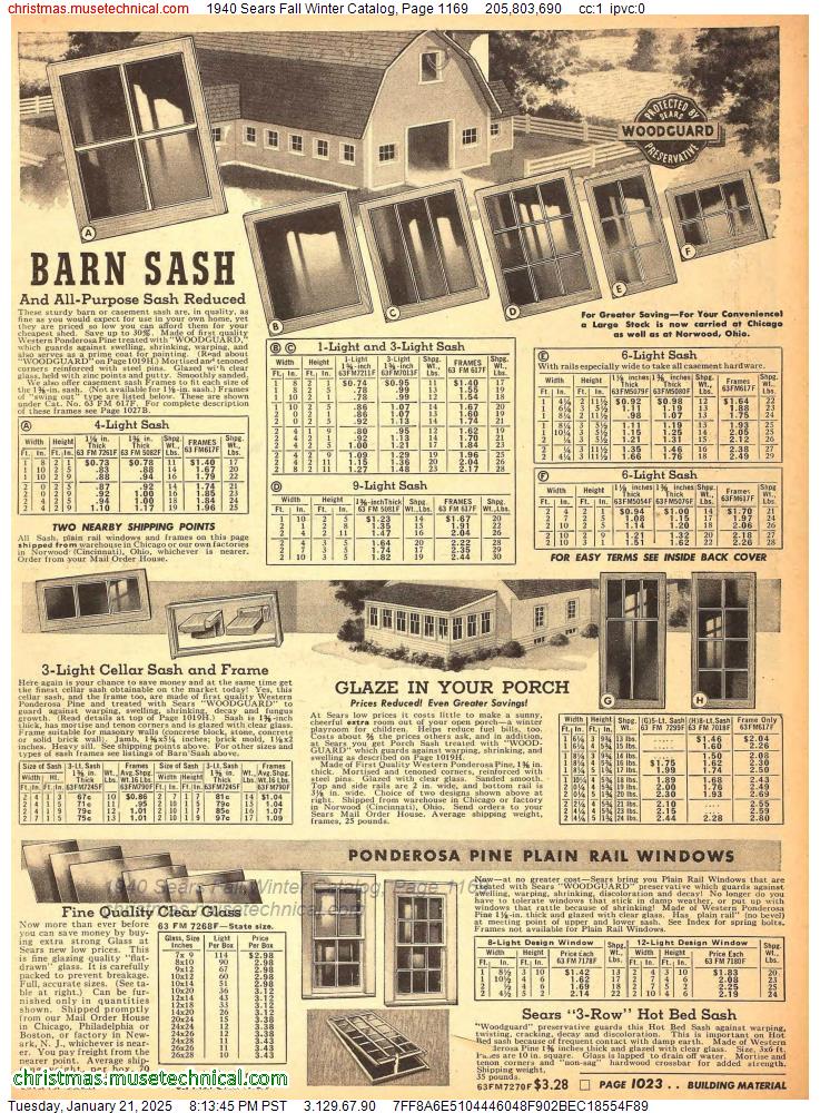 1940 Sears Fall Winter Catalog, Page 1169