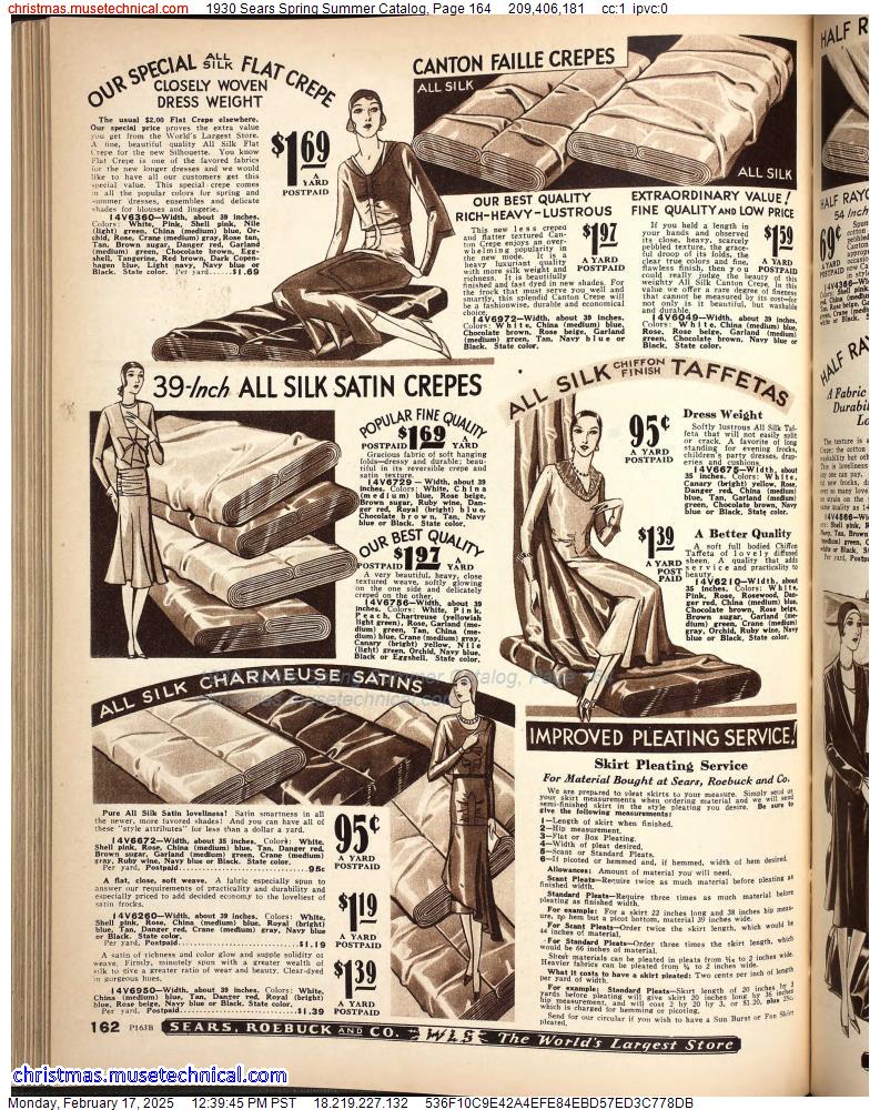 1930 Sears Spring Summer Catalog, Page 164