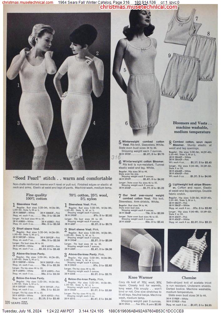 1964 Sears Fall Winter Catalog, Page 316