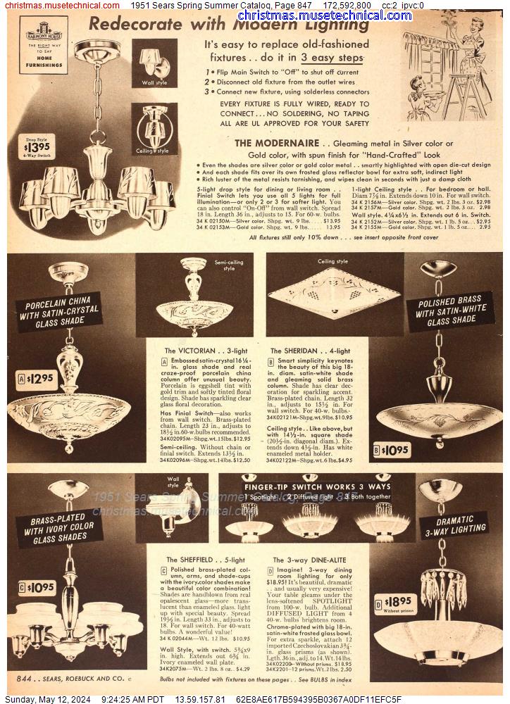1951 Sears Spring Summer Catalog, Page 847