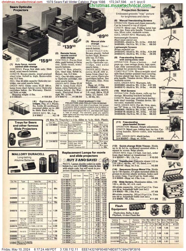 1978 Sears Fall Winter Catalog, Page 1086