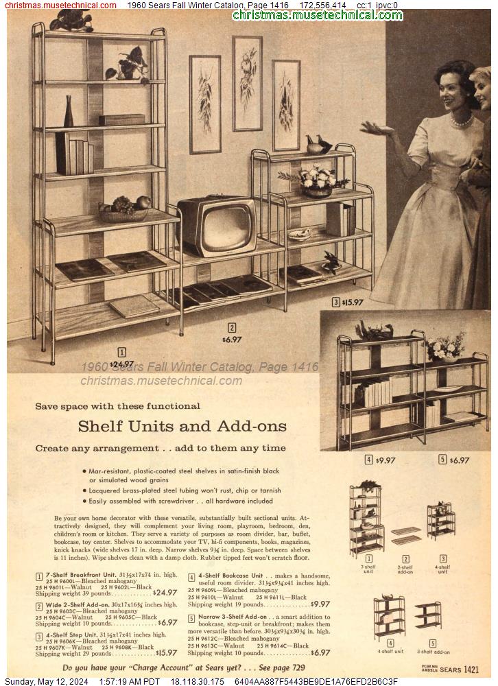 1960 Sears Fall Winter Catalog, Page 1416