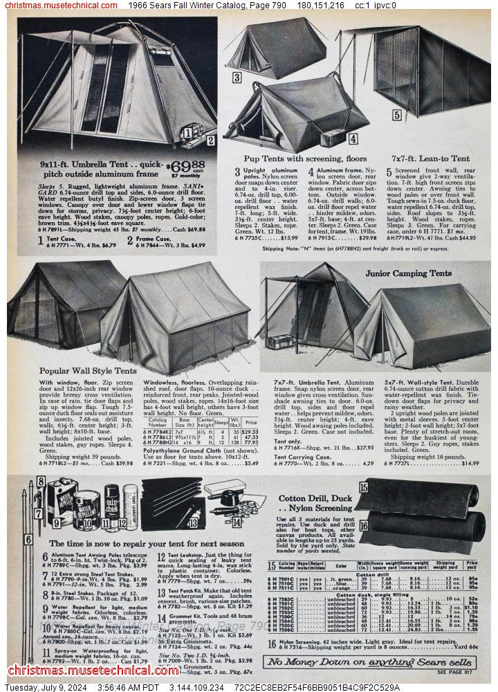 1966 Sears Fall Winter Catalog, Page 790