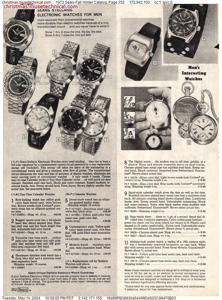 1973 Sears Fall Winter Catalog, Page 352